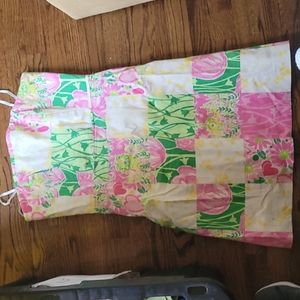 Lilly Pulitzer, Summer Dress, Green, Pink, White, Yellow Floral Pattern